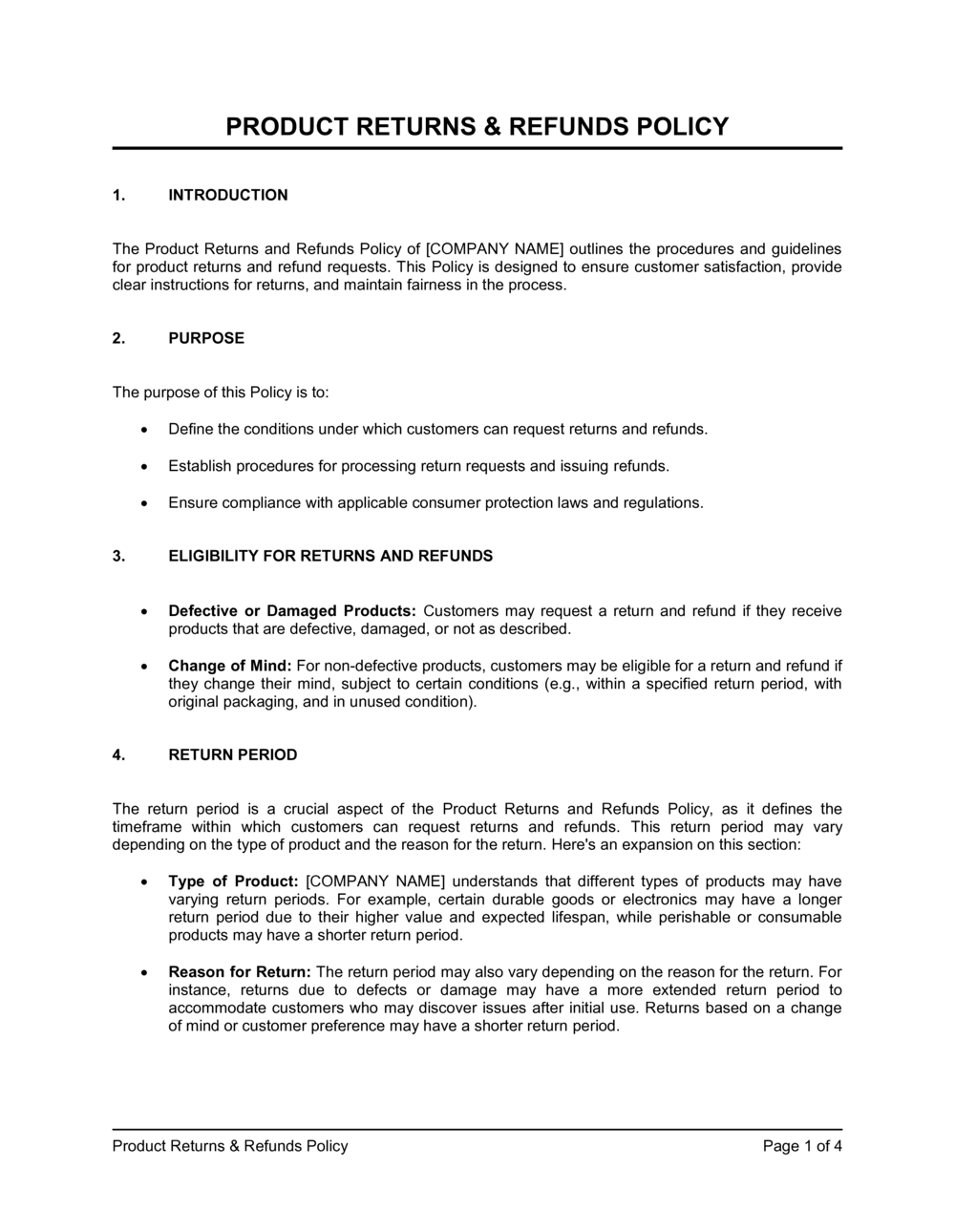 Business-in-a-Box's Product Returns and Refunds Policy Template