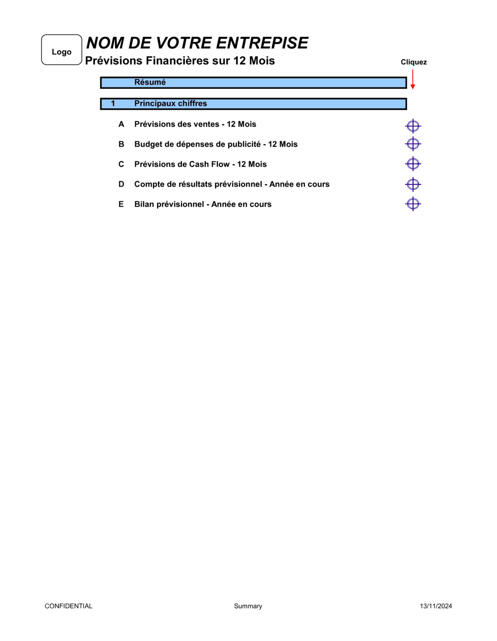 Business-in-a-Box's Projections financières 12 mois