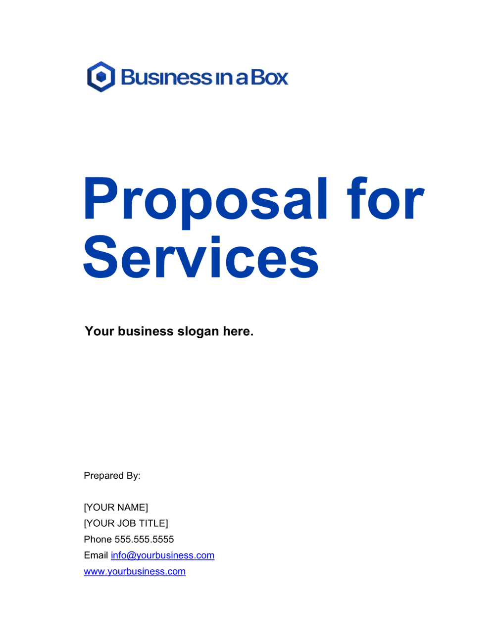 Standard Business Proposal Template PARAHYENA   Proposal For Services D1268 