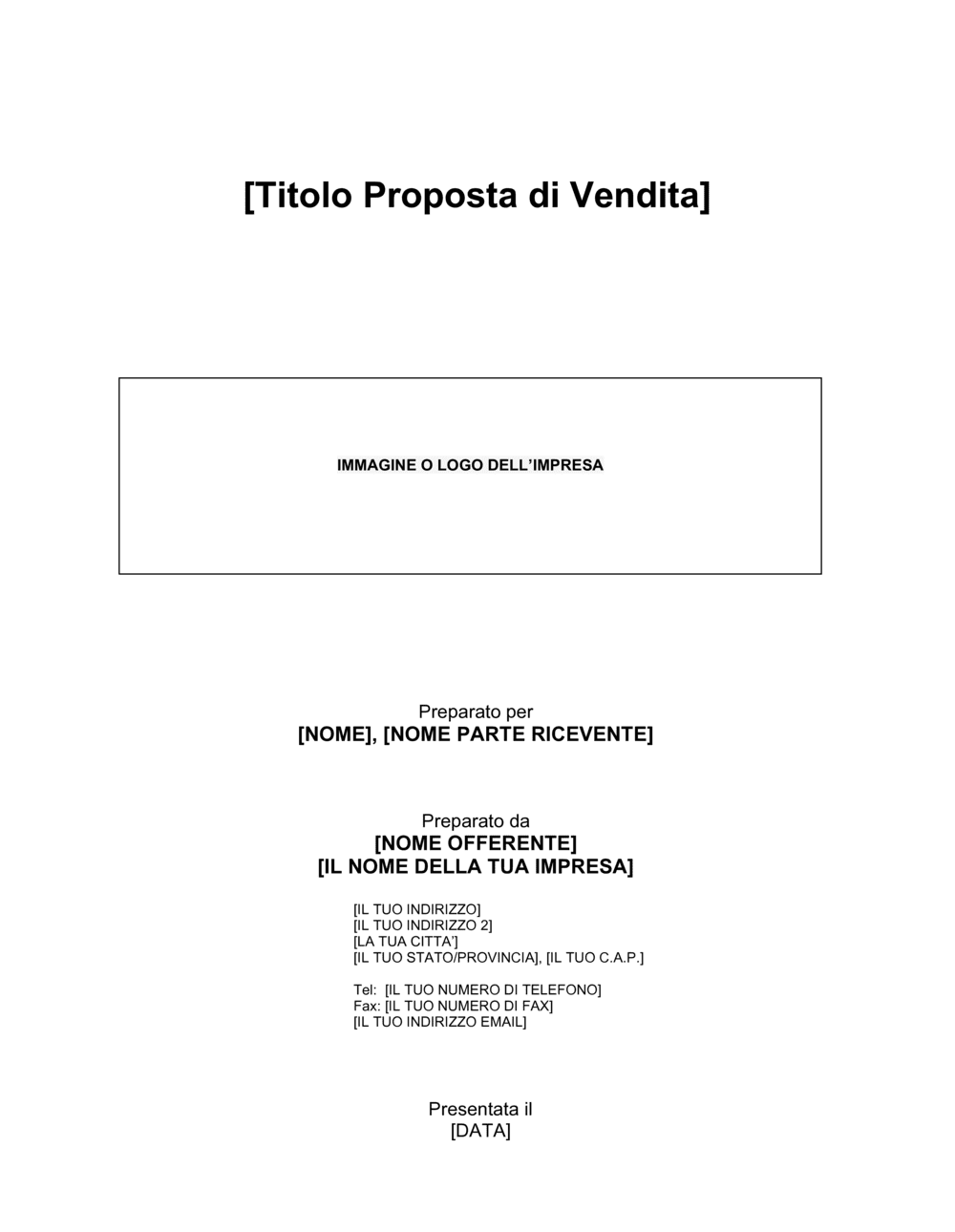 Business-in-a-Box's Proposta di vendita