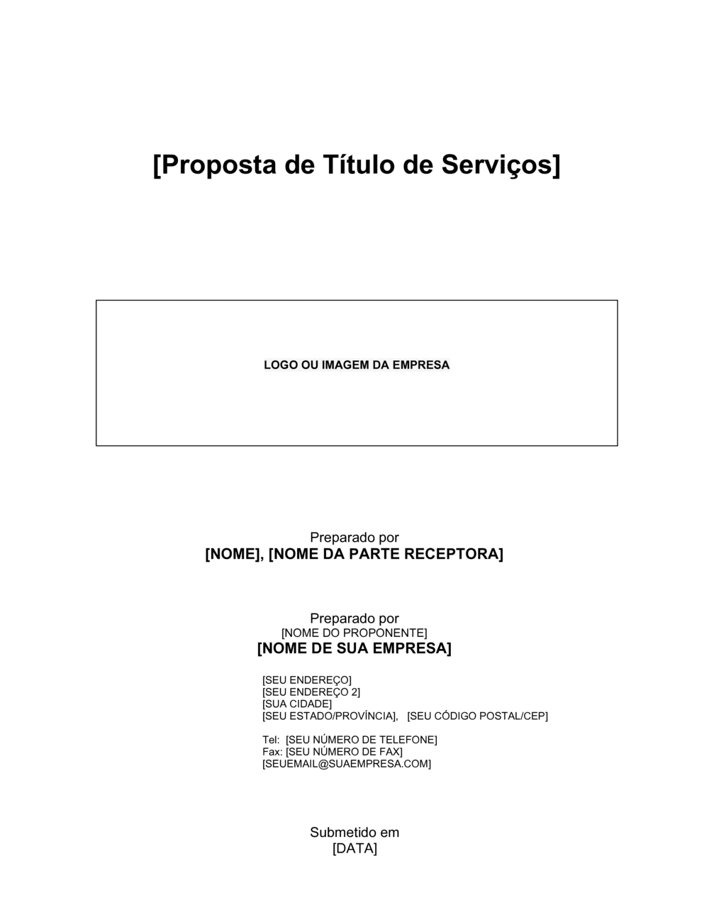 Business-in-a-Box's Proposta para Serviços