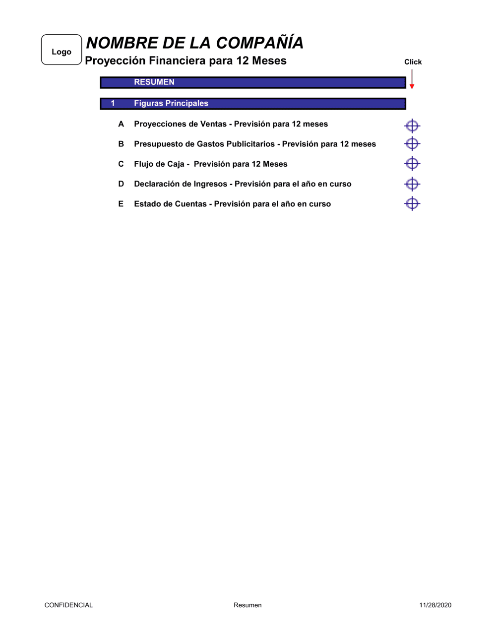 Business-in-a-Box's Proyección financiera para 12 Meses