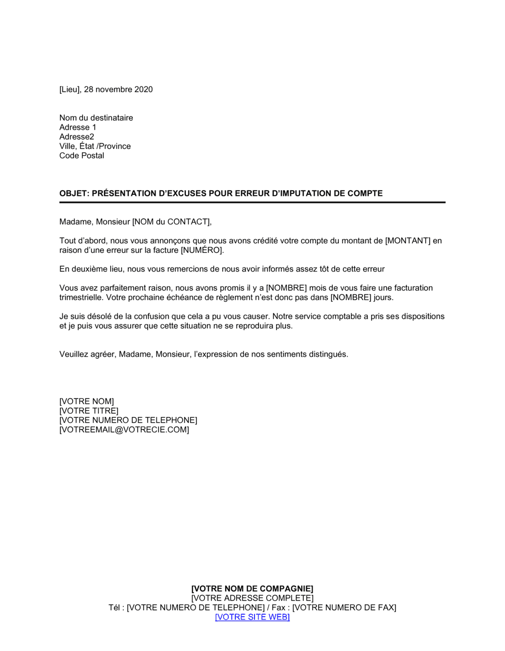 Business-in-a-Box's Présentation d'excuses pour erreurs de débit de compte
