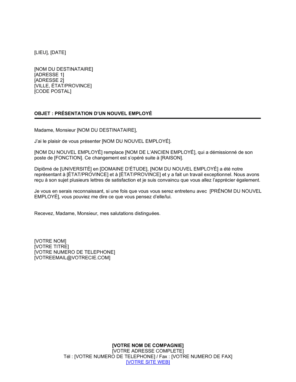 Business-in-a-Box's Présentation d'un nouvel employé