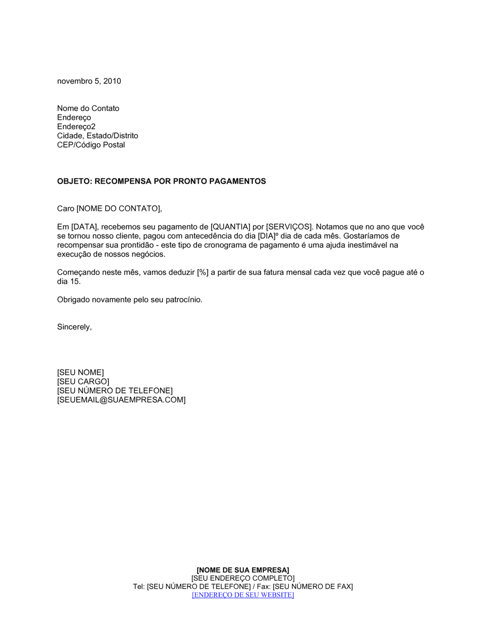 Business-in-a-Box's Prêmio por Pagamento em Dia