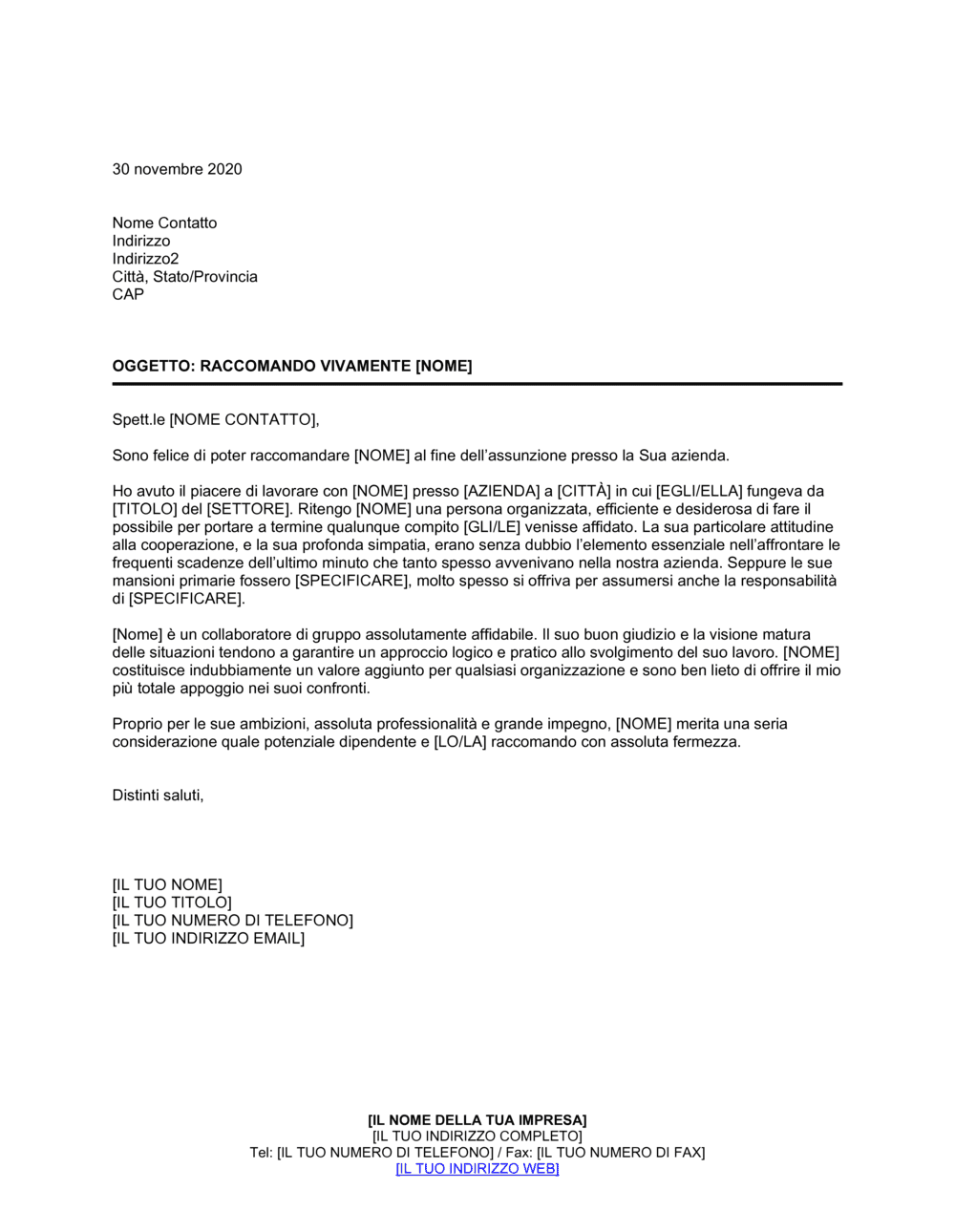 Business-in-a-Box's Raccomando vivamente nome