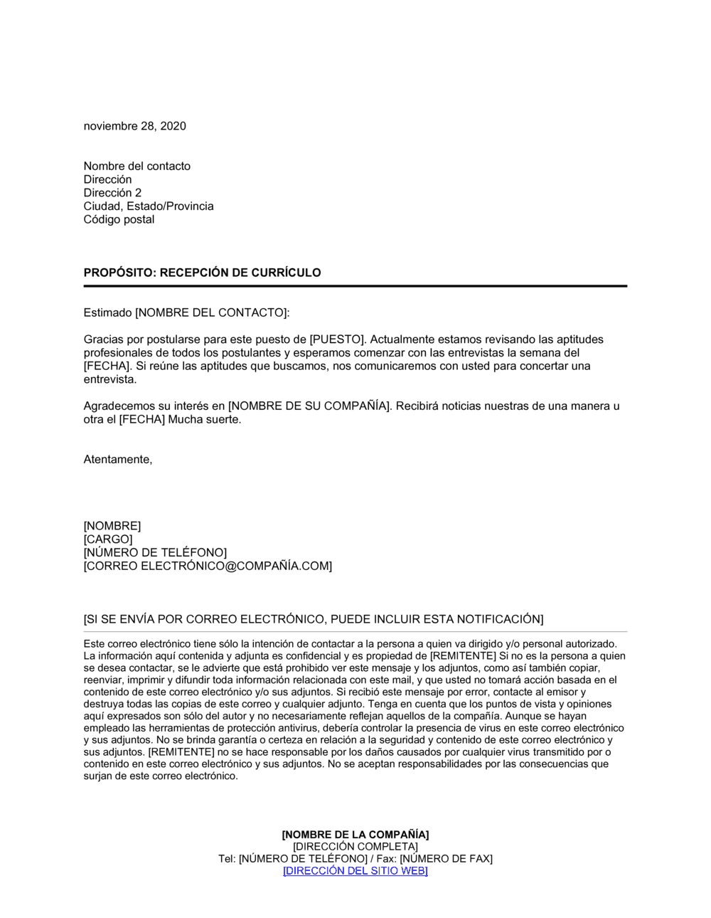 Business-in-a-Box's Recepción de currículum vitae