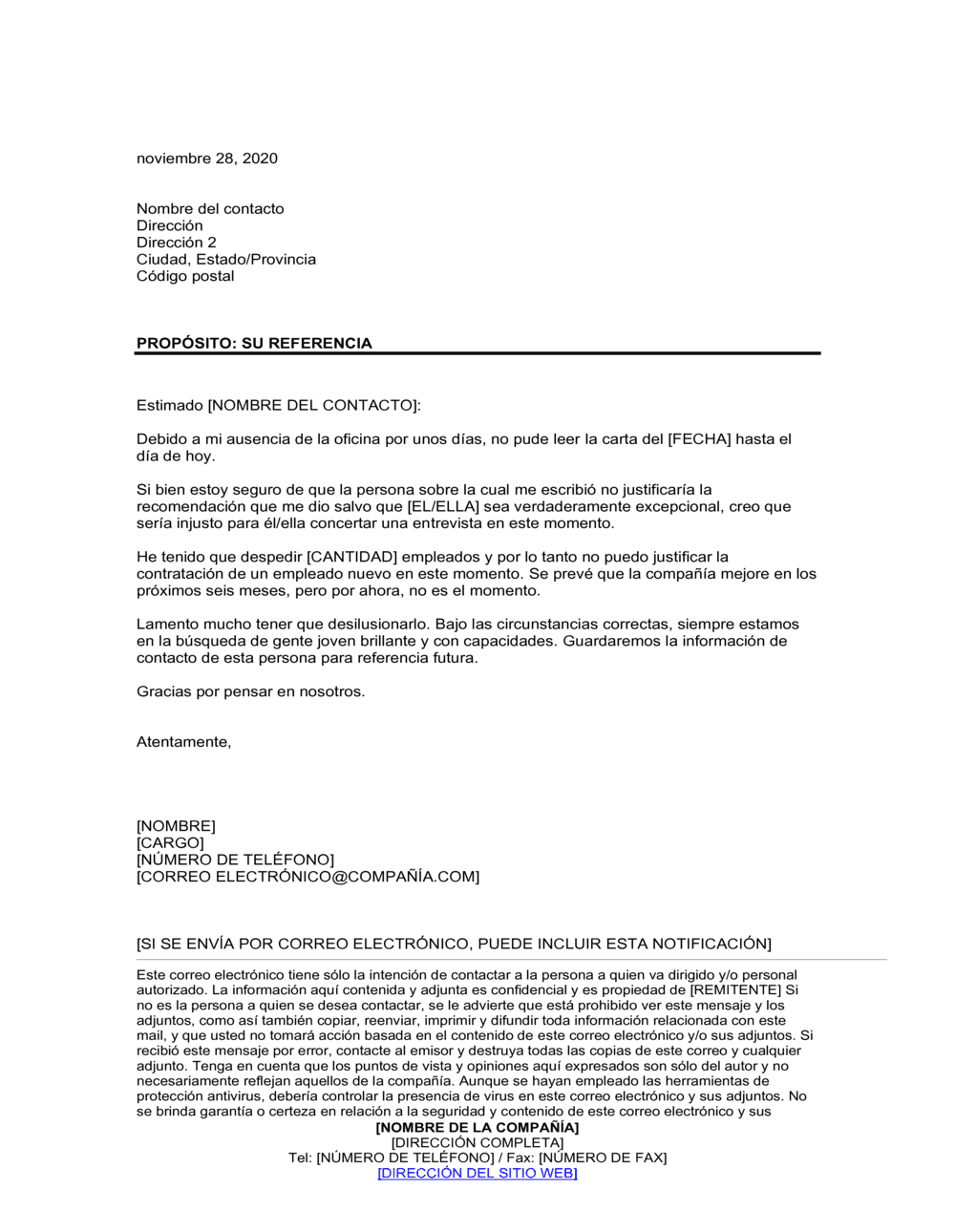 Business-in-a-Box's Rechazo de entrevista para el postulante