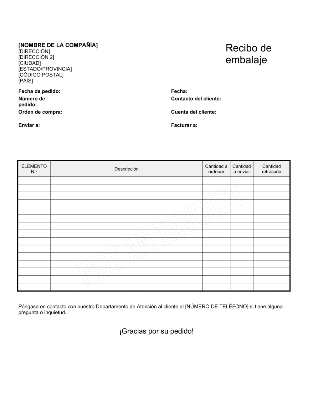 Business-in-a-Box's Recibo de embalaje