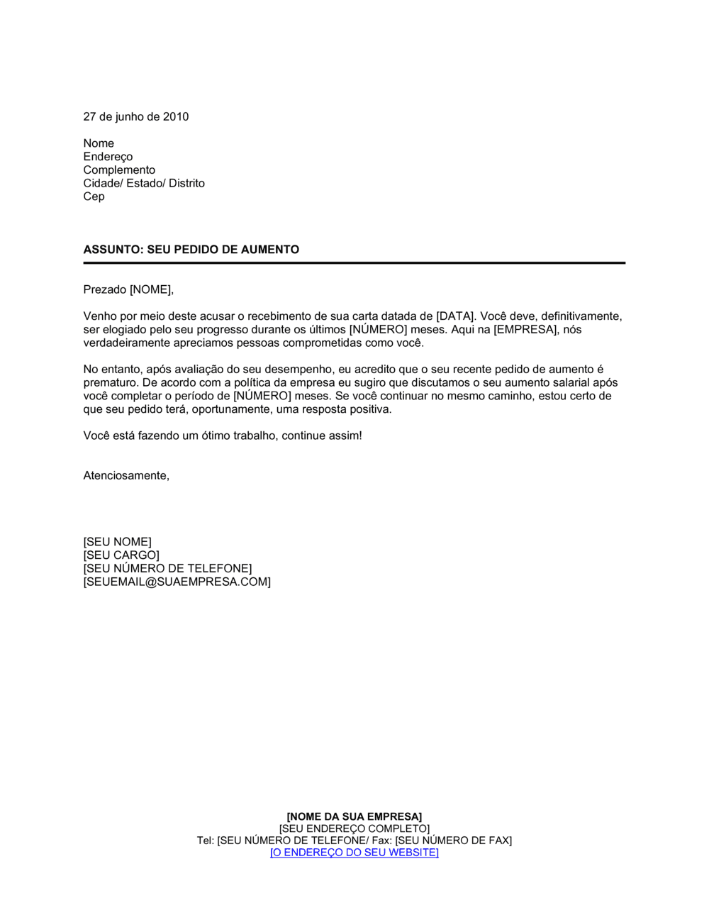 Business-in-a-Box's Recomendação e Rejeição de Pedido de Levantamento