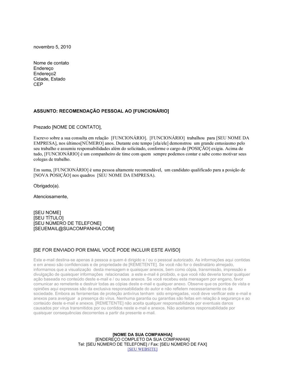 Business-in-a-Box's Recomendação Pessoal do Funcionário