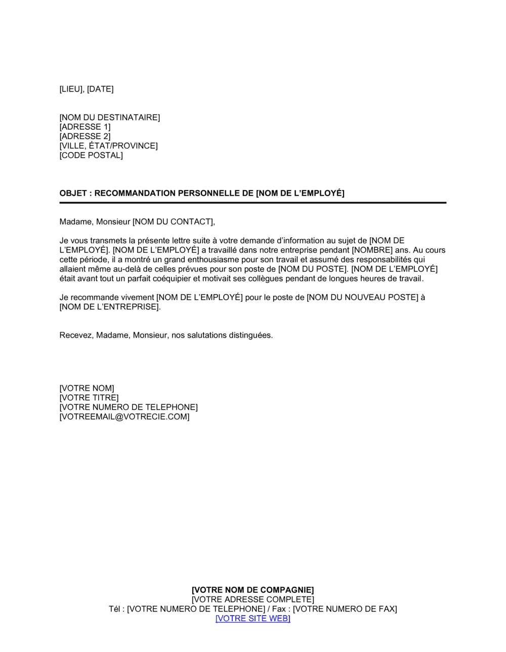 Business-in-a-Box's Recommandation personnelle d'un employé