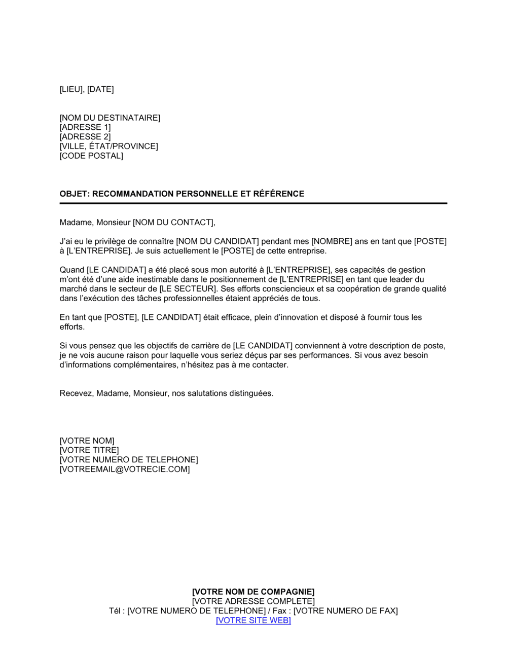 Business-in-a-Box's Recommandation personnelle et référence d'un employé