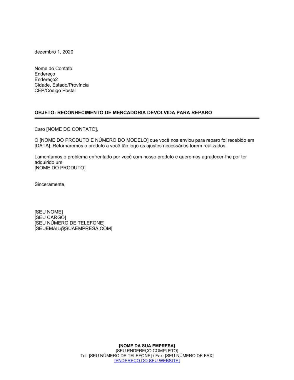 Business-in-a-Box's Reconhecimento da Mercadoria Devolvida para Reparo