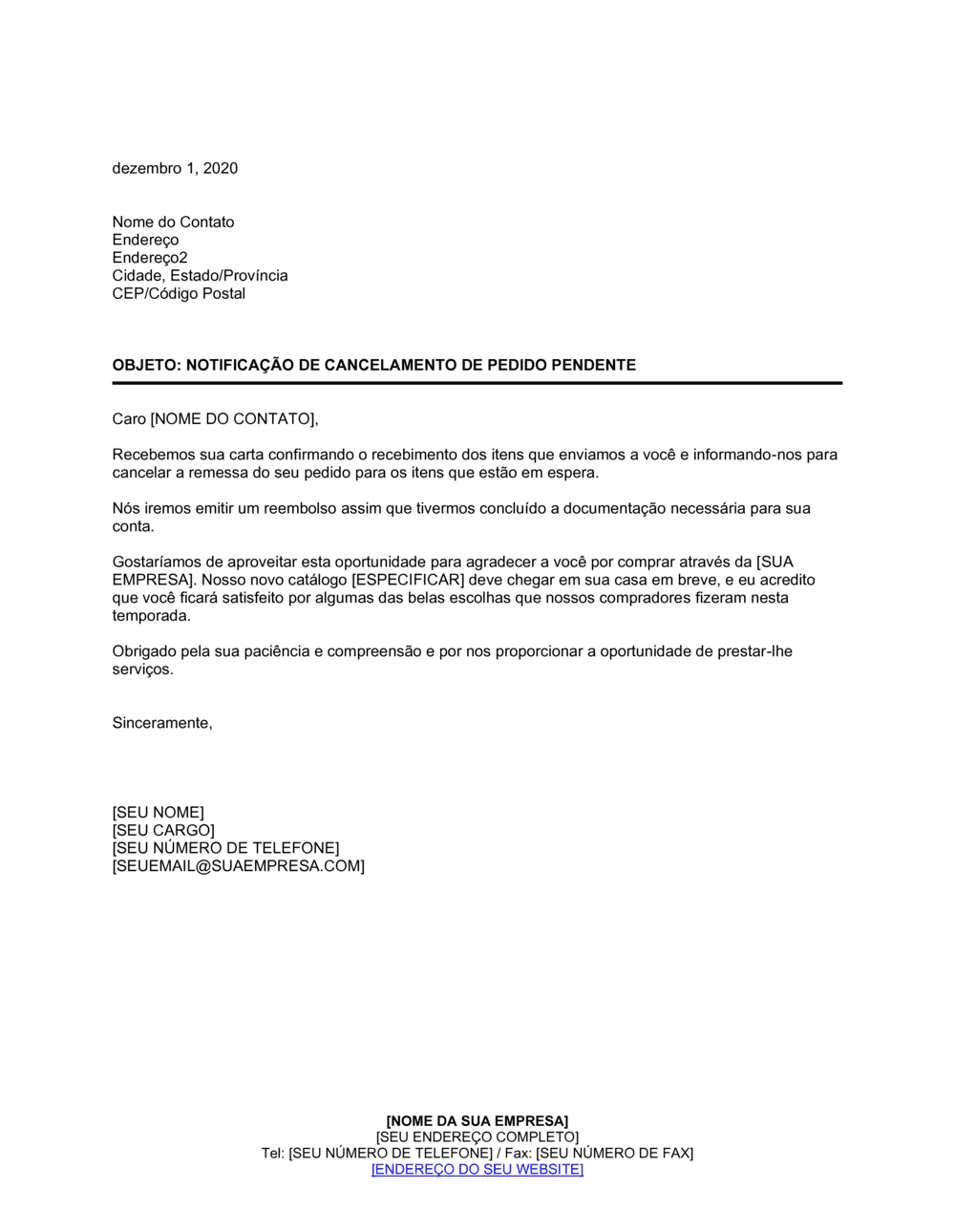 Business-in-a-Box's Reconhecimento do Cancelamento da Devolução