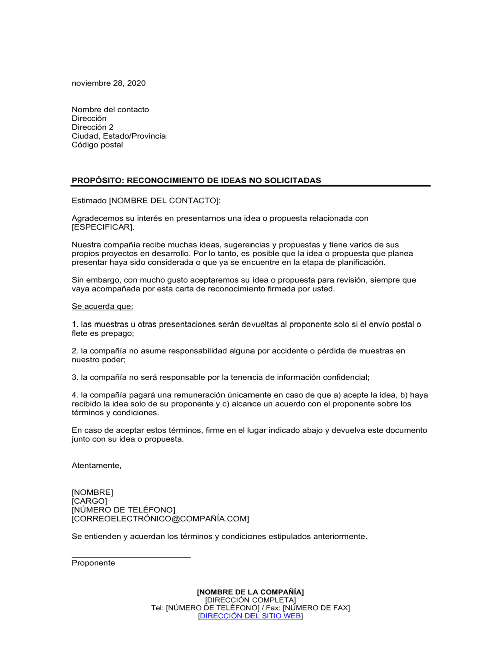 Business-in-a-Box's Reconocimiento de ideas no solicitadas