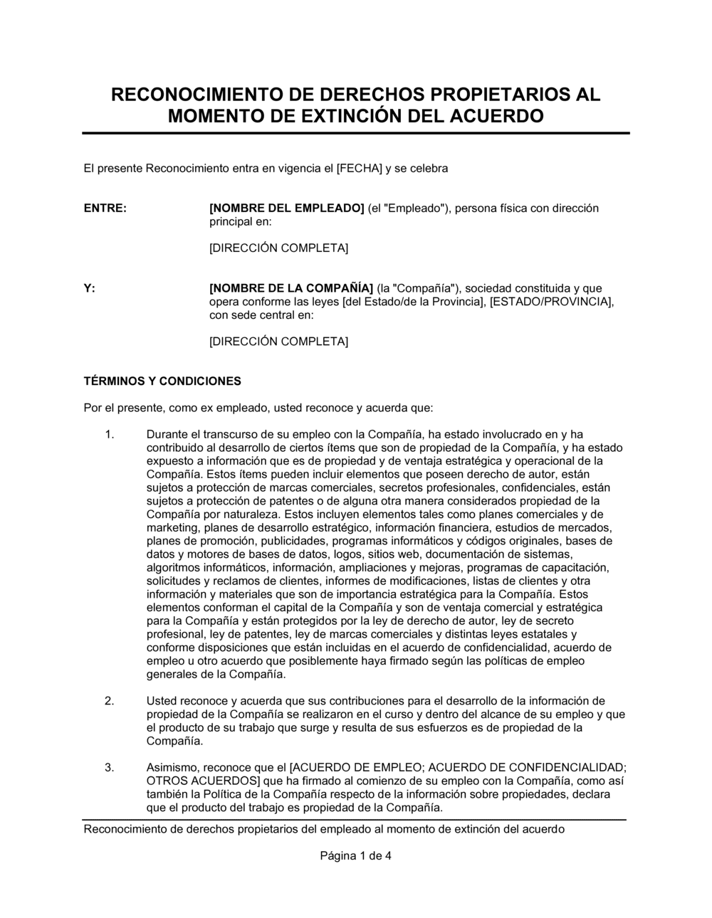 Business-in-a-Box's Reconocimiento de los derechos patrimoniales del empleado al momento de extinción del acuerdo