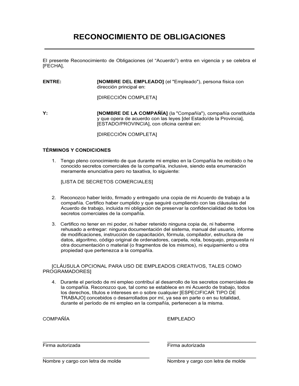 Business-in-a-Box's Reconocimiento de obligaciones