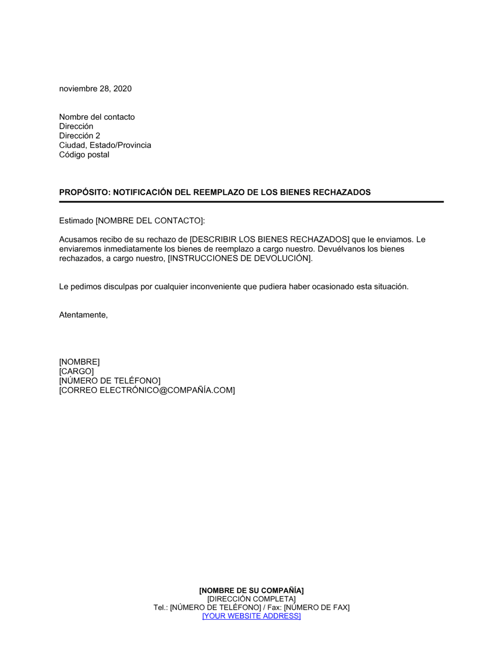 Business-in-a-Box's Reemplazo de mercadería rechazada