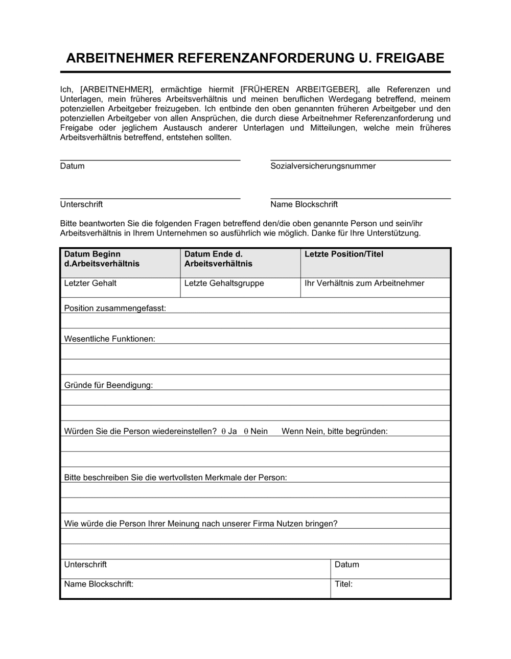 Business-in-a-Box's Referenz Anforderung und Freigabe