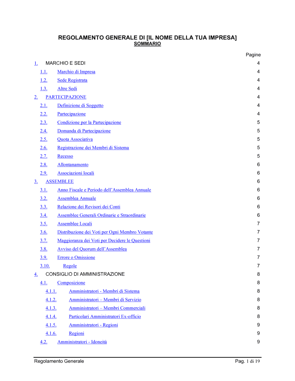 Business-in-a-Box's Regolamento generale