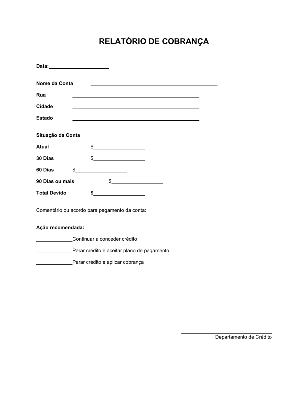 Business-in-a-Box's Relatório de Cobrança