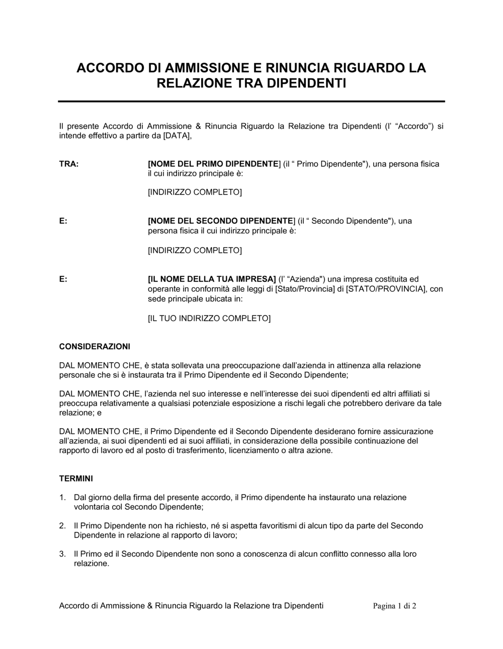 Business-in-a-Box's Relazione tra dipendenti