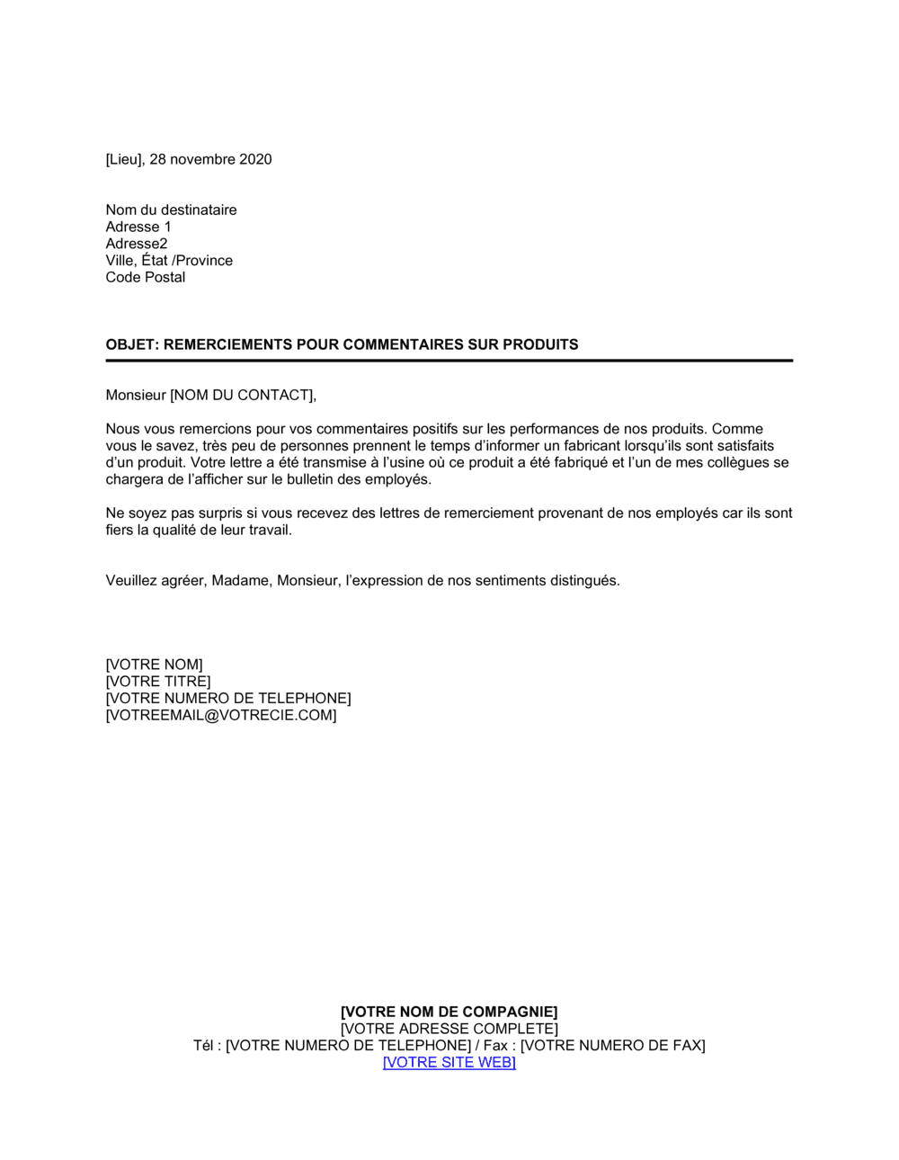 Business-in-a-Box's Remerciements pour commentaire positif d'un client