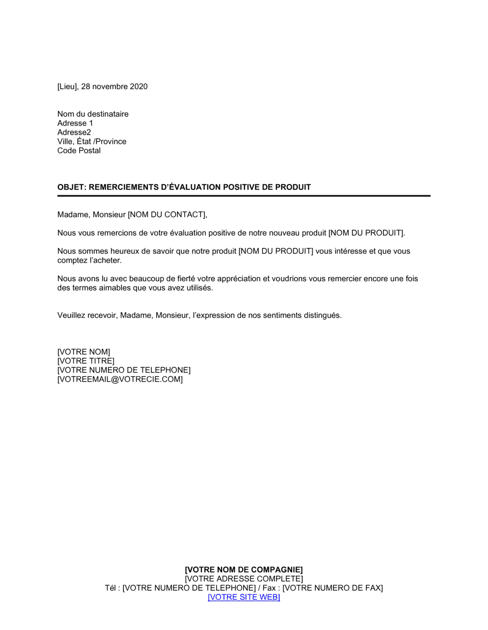 Business-in-a-Box's Remerciements pour évaluation positive de produit