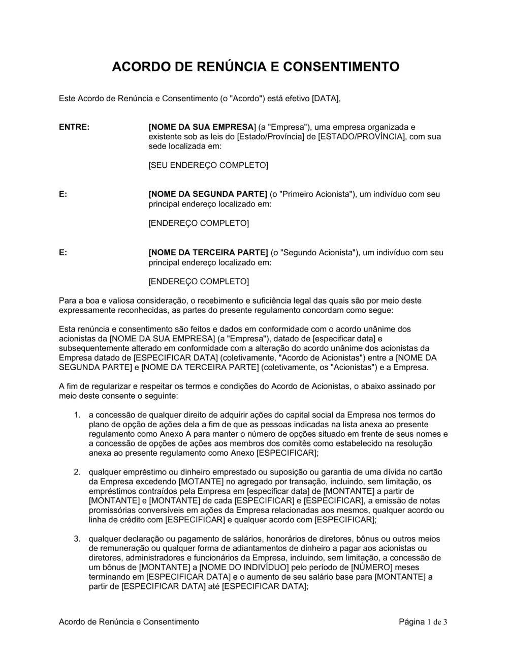 Business-in-a-Box's Renúncia e Consentimento