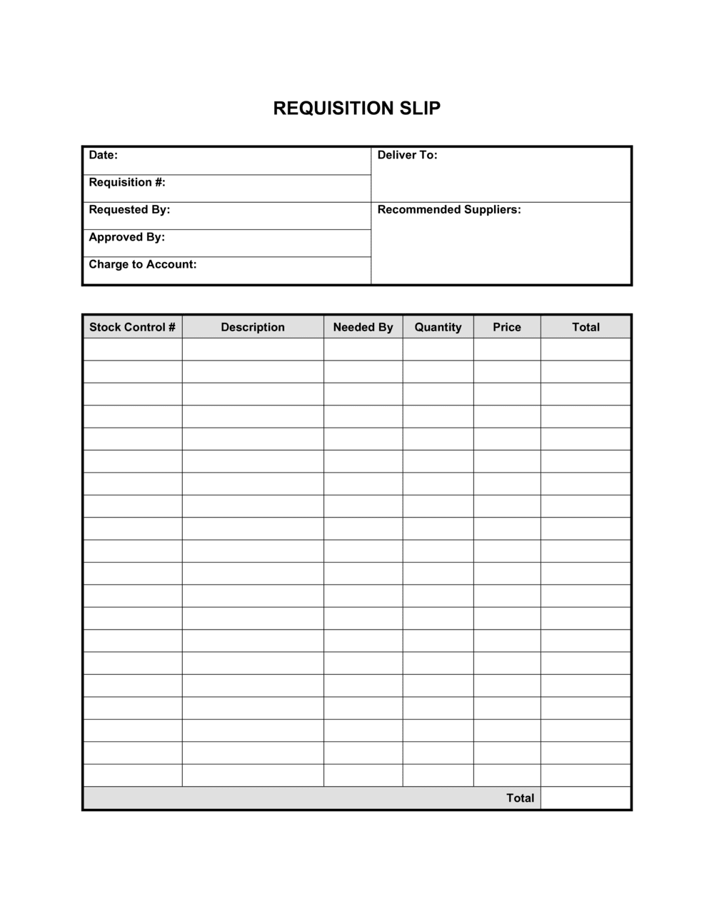 Requisition Slip Template Download 