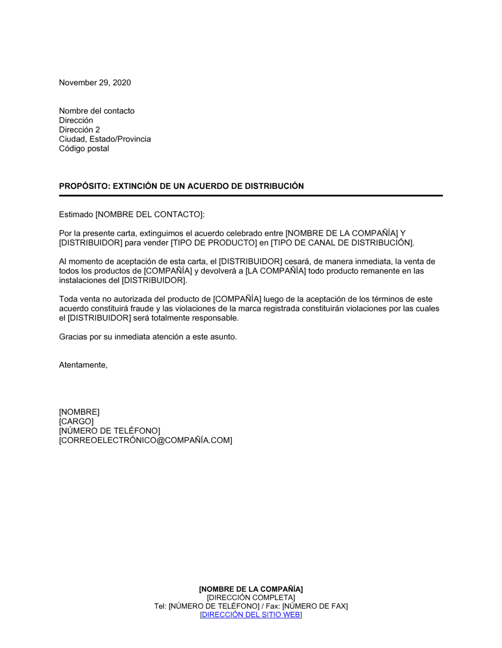 Business-in-a-Box's Rescisión del acuerdo de distribución