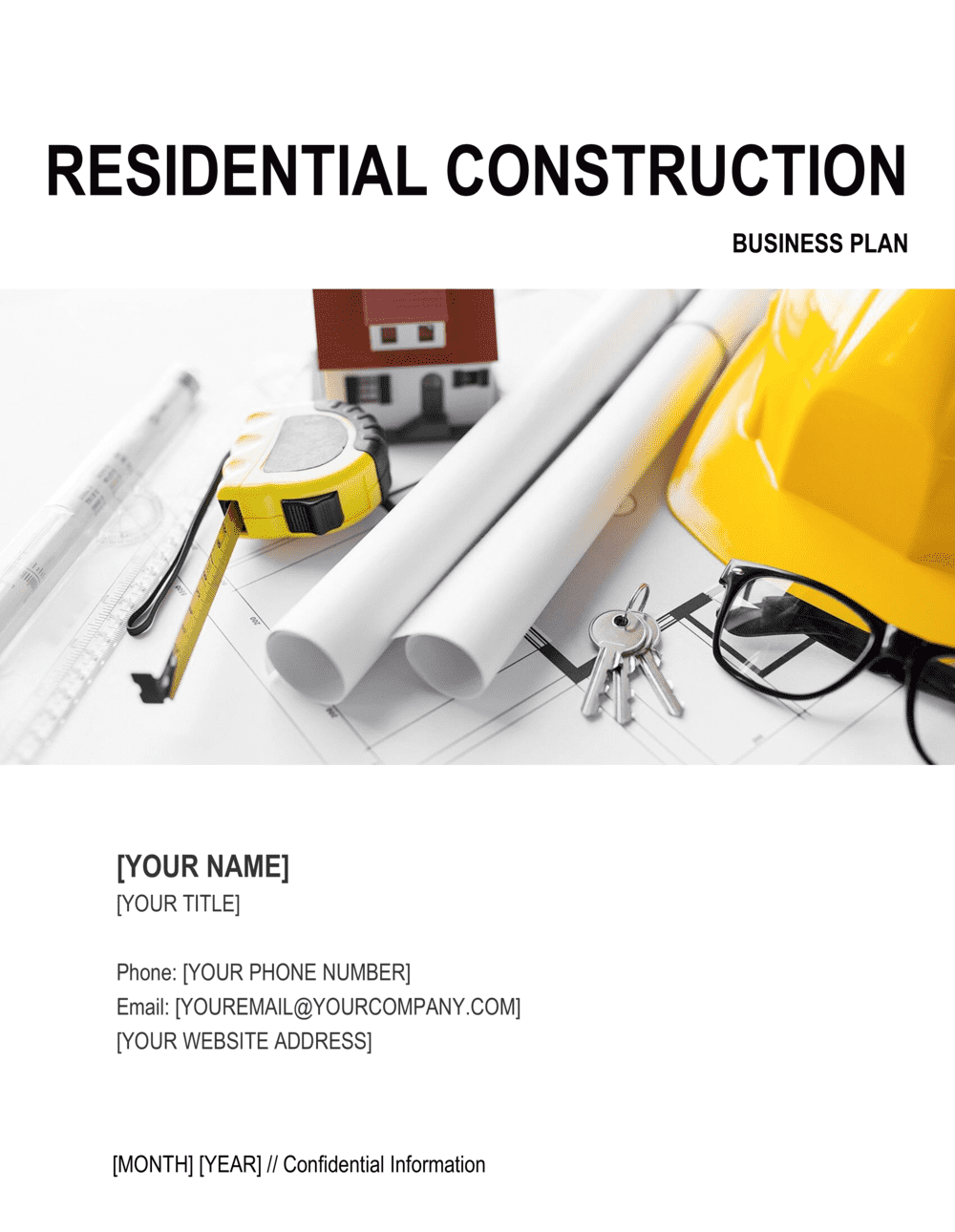 Residential Construction Business Plan Template  by Business-in-a For General Contractor Business Plan Template