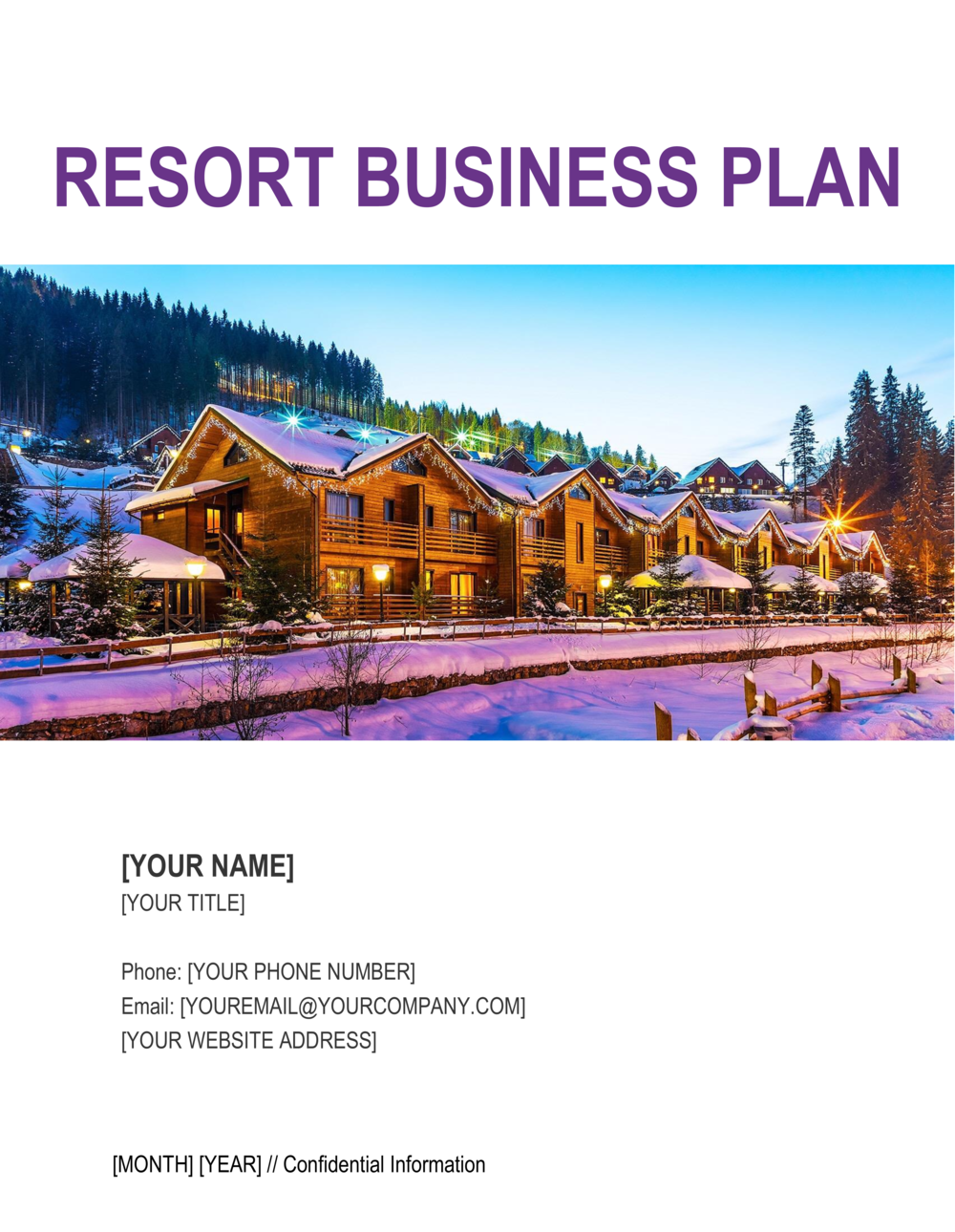 Resort Business Plan Template | Business-in-a-Box™