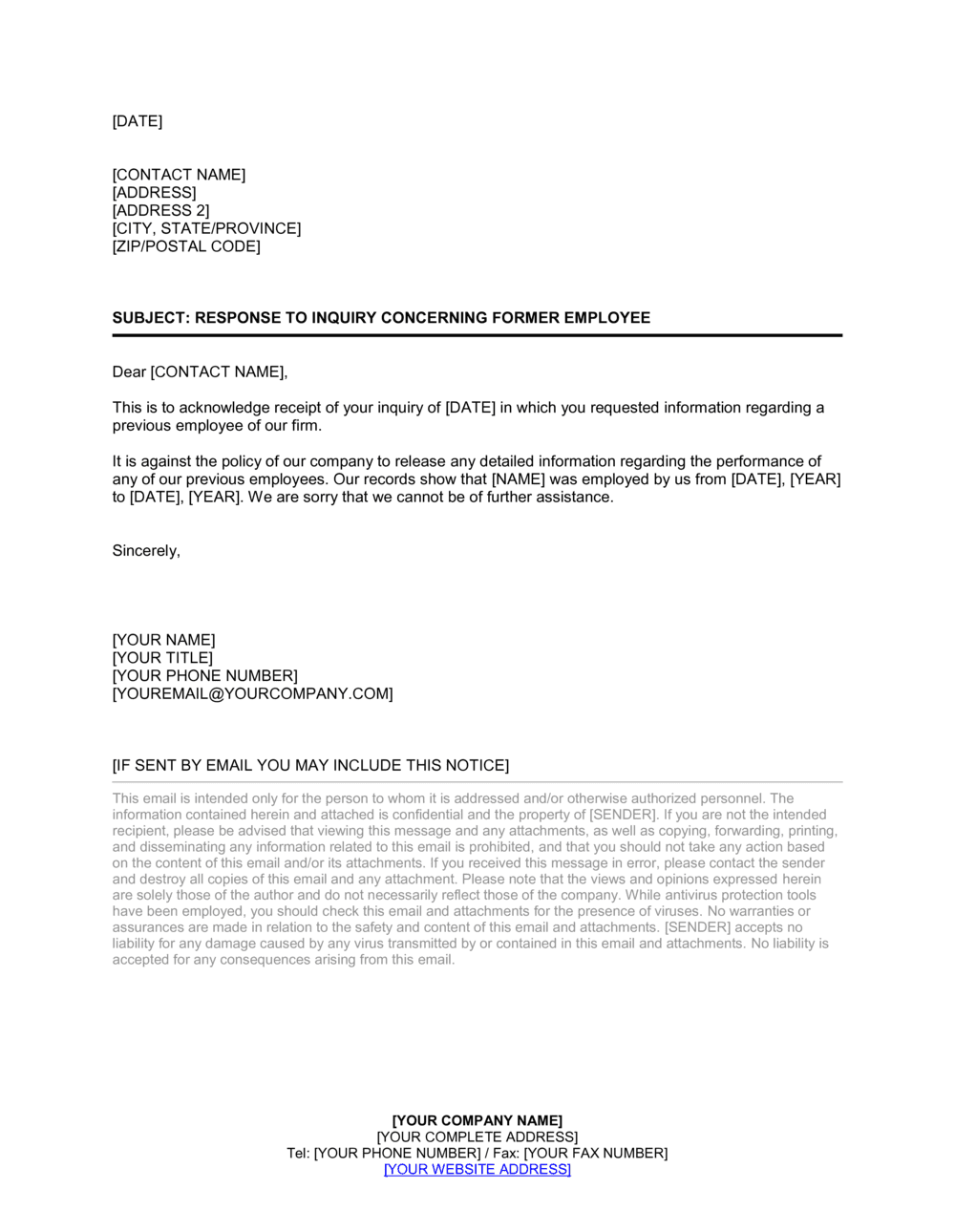 reply to enquiry letter format