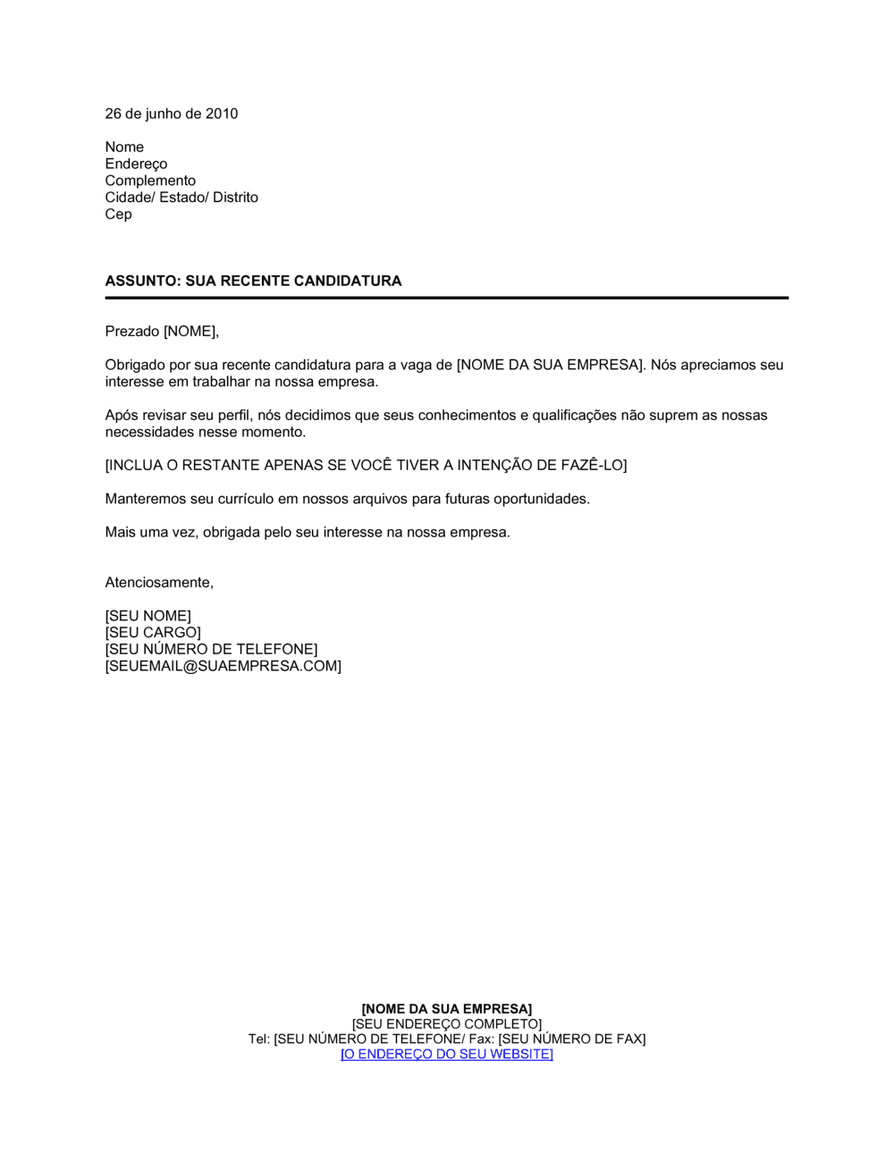 Business-in-a-Box's Resposta Negativa Qualificações