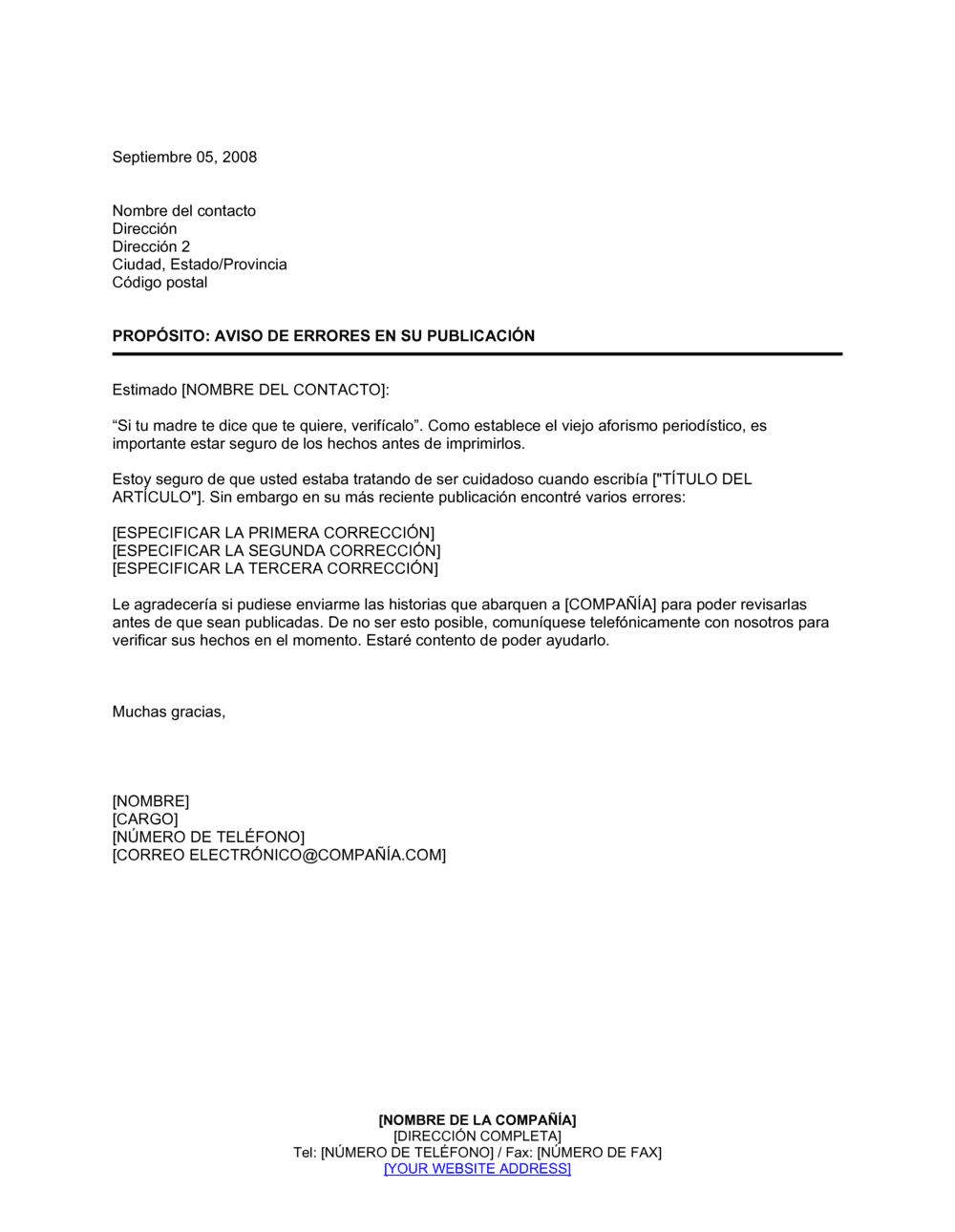 Business-in-a-Box's Respuesta a comunicados de prensa erróneos