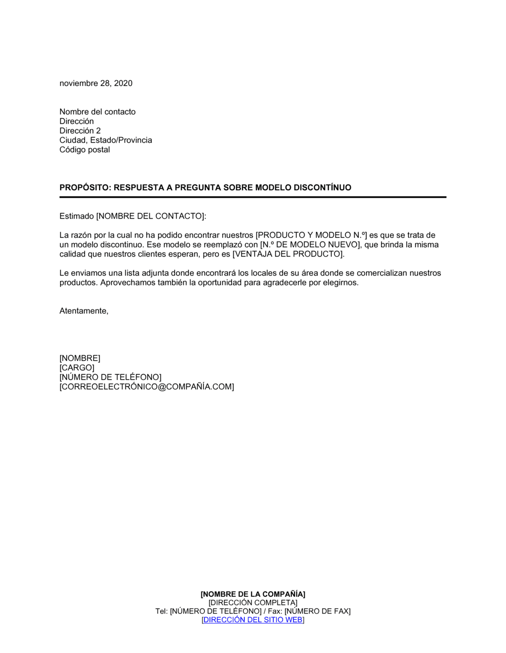 Business-in-a-Box's Respuesta a consulta sobre modelo discontinuo