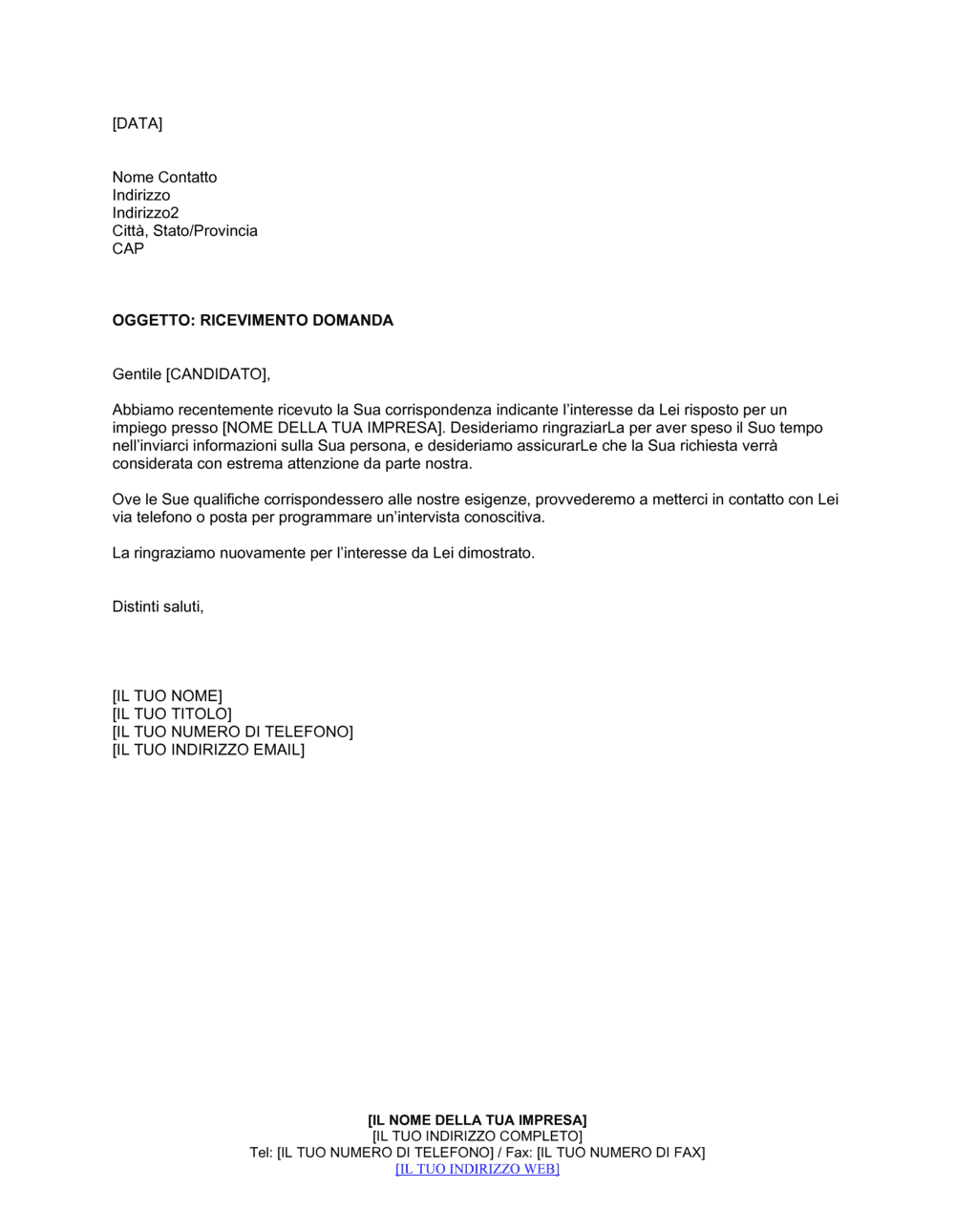 Business-in-a-Box's Ricevimento domanda