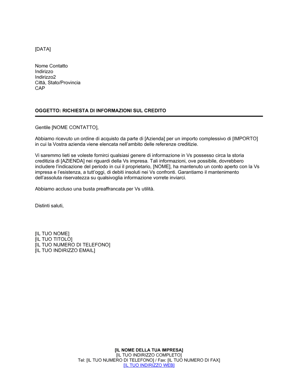 Business-in-a-Box's Richiesta di informazioni sul credito (2)