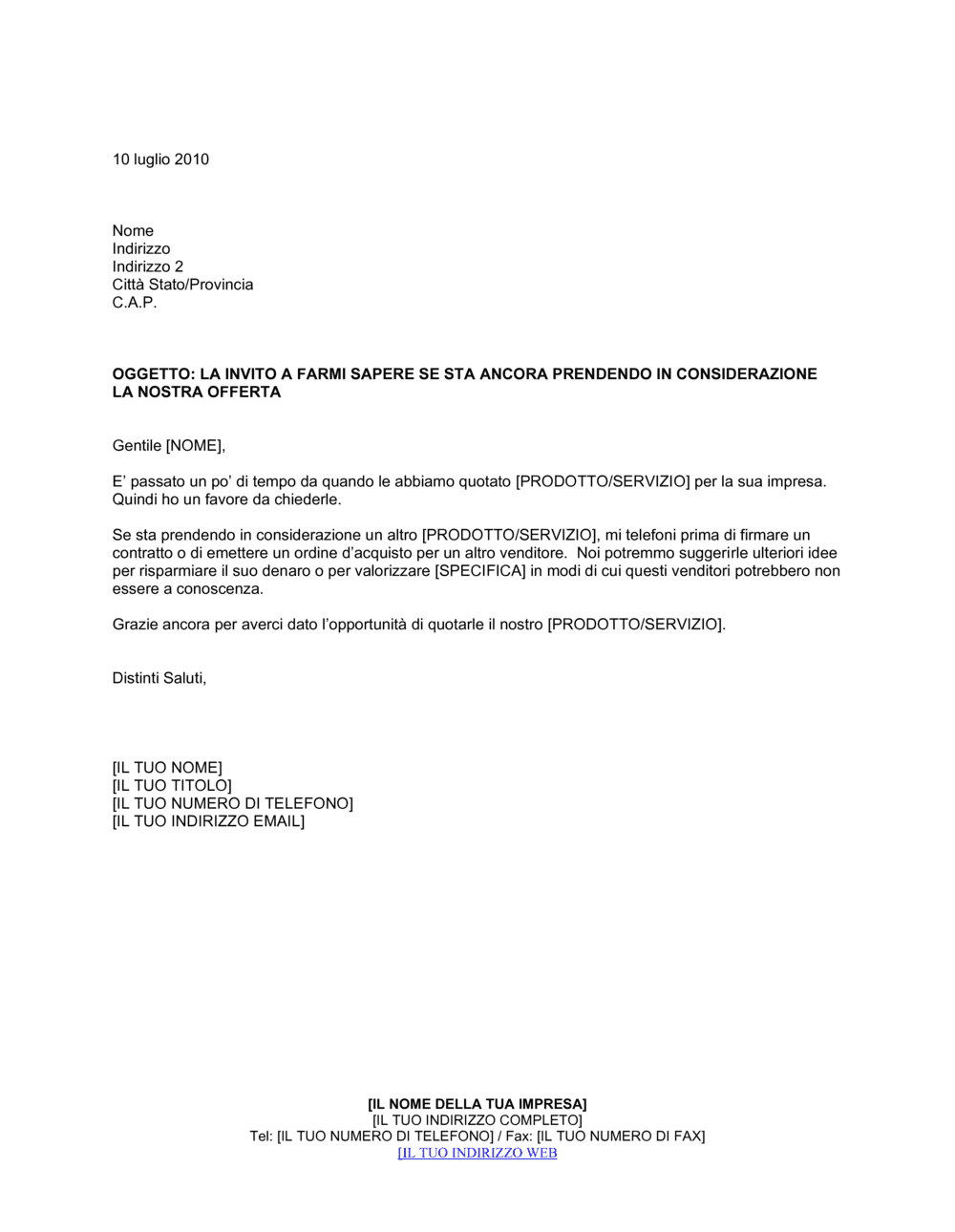 Business-in-a-Box's Richiesta sull'ultima quotazione