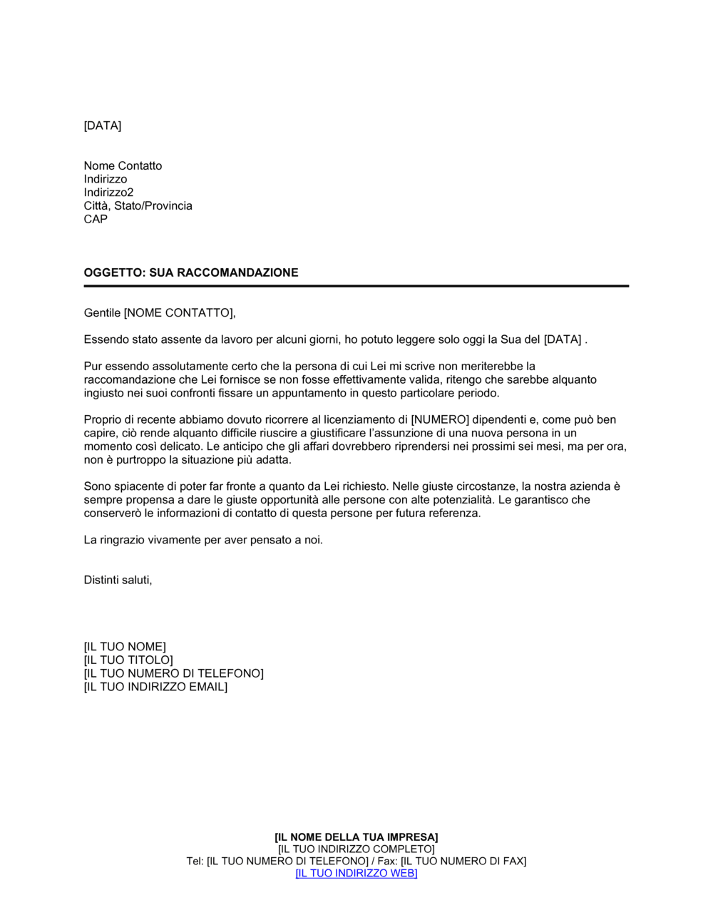 Business-in-a-Box's Rifiuto intervista raccomandata