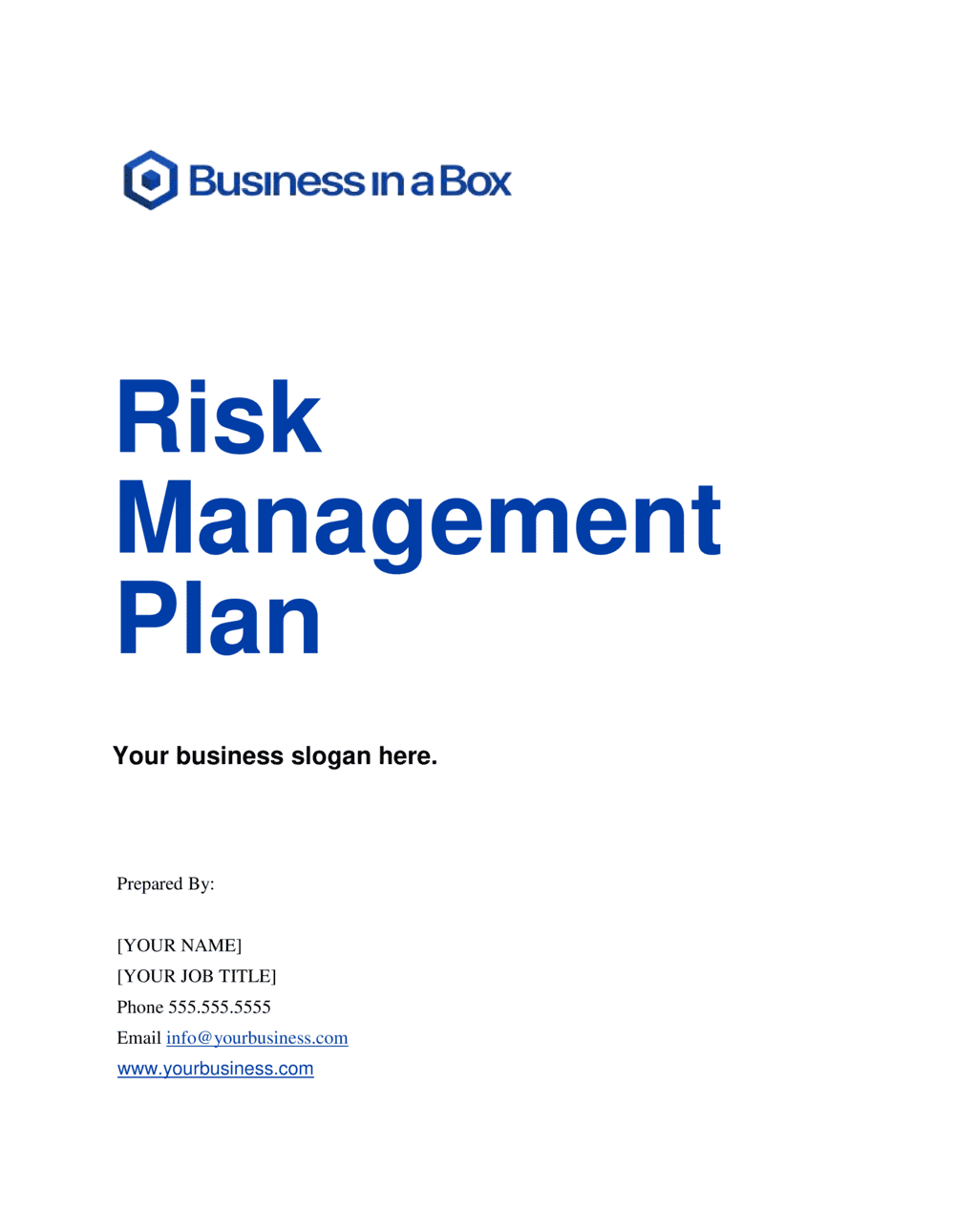 Business-in-a-Box's Risk Management Plan Template