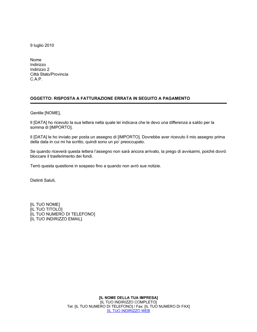 Business-in-a-Box's Risposta a fatturazione errata in seguito pagamento