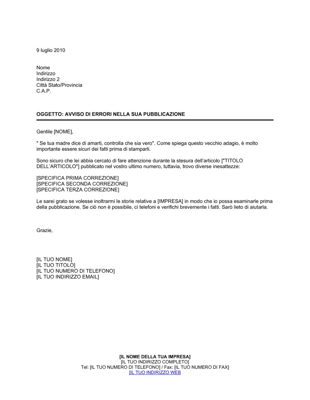 Business-in-a-Box's Risposta ad articolo erroneo