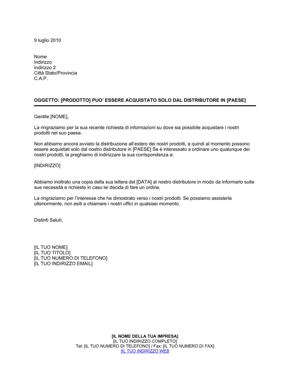 Business-in-a-Box's Risposta e rimando distributore