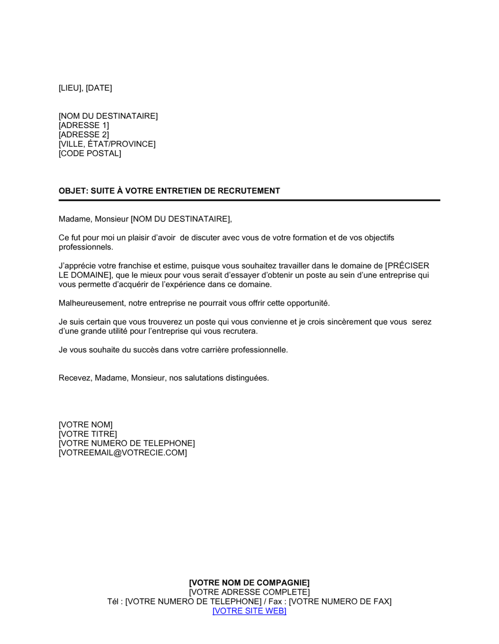 Business-in-a-Box's Réponse négative Manque d'experience professionnelle