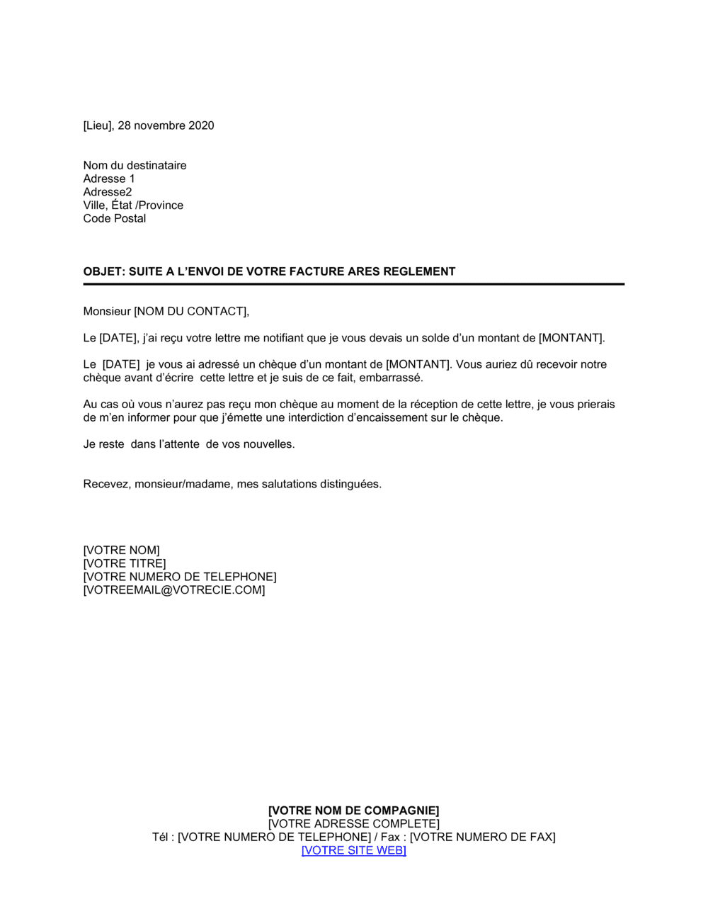 Business-in-a-Box's Réponse à une facturation inadéquate après règlement