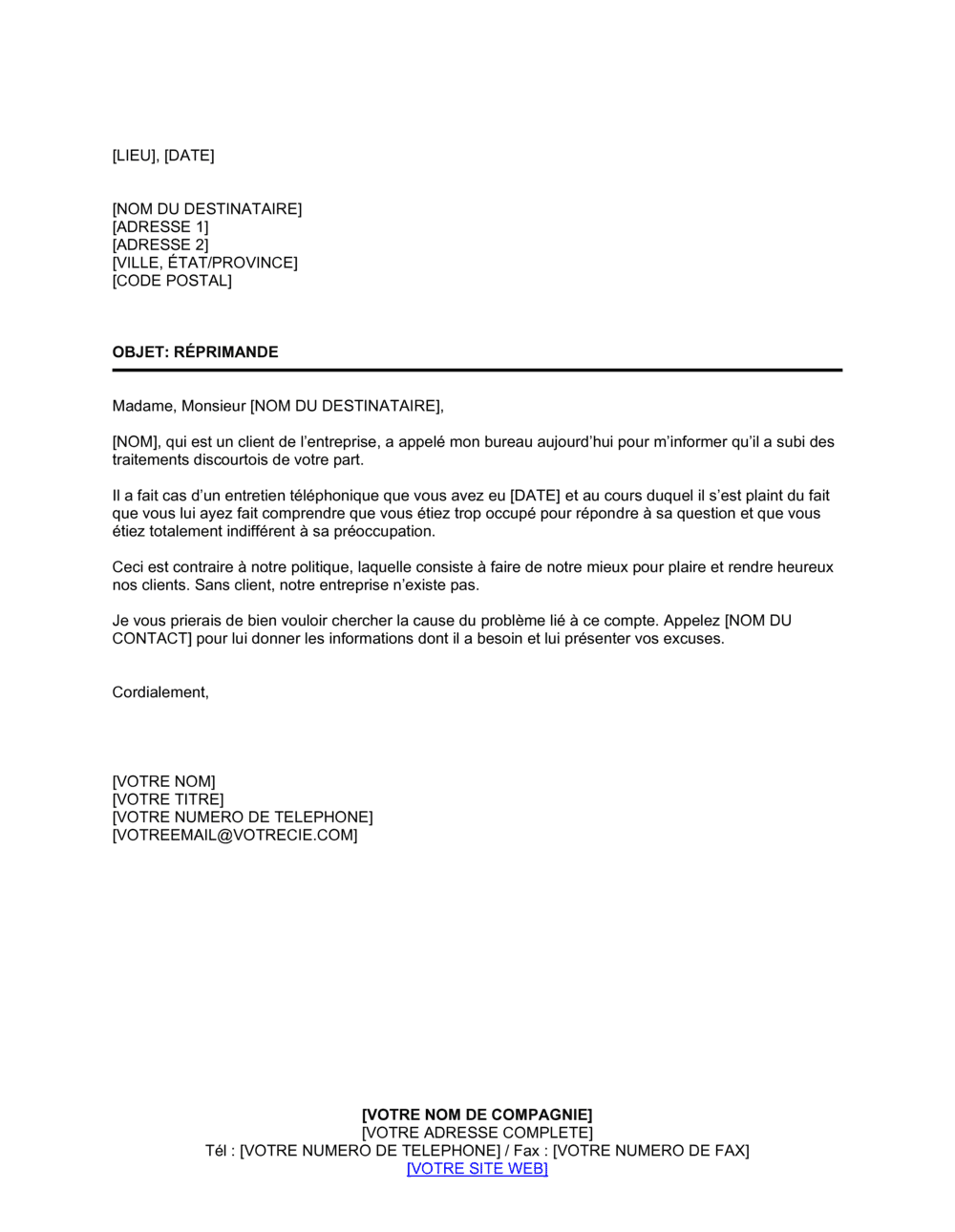 Business-in-a-Box's Réprimande