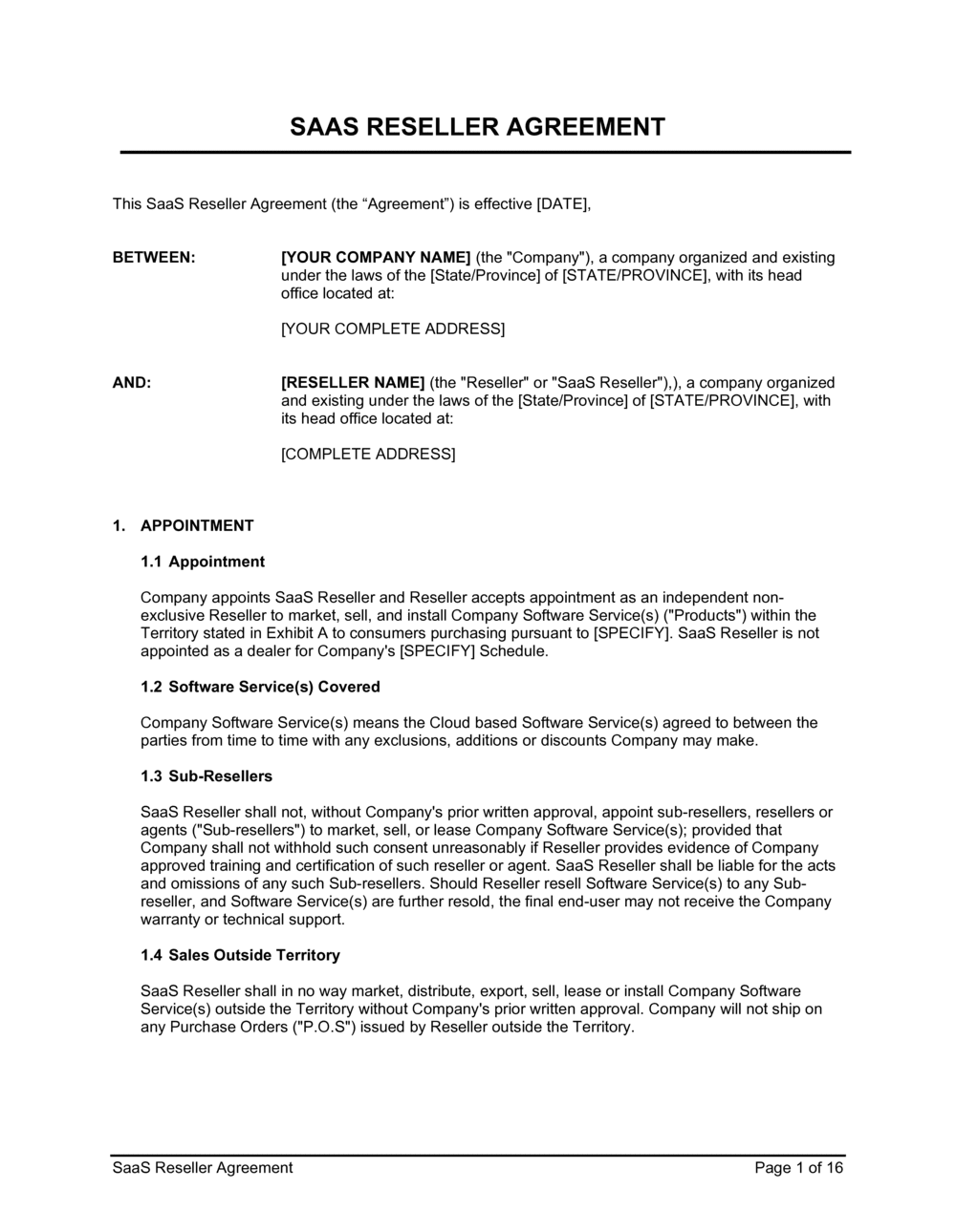 Software White Label Agreement Template